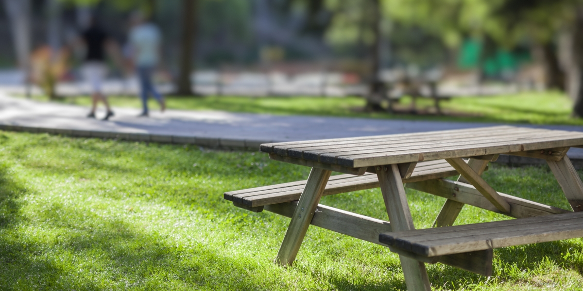 Photograph of picnic table in park